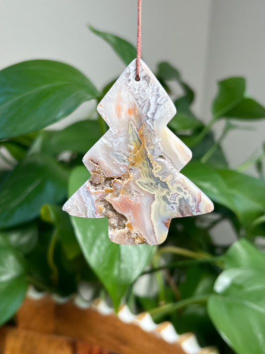 Sumatra Plume Agate Ornament Tree: SH