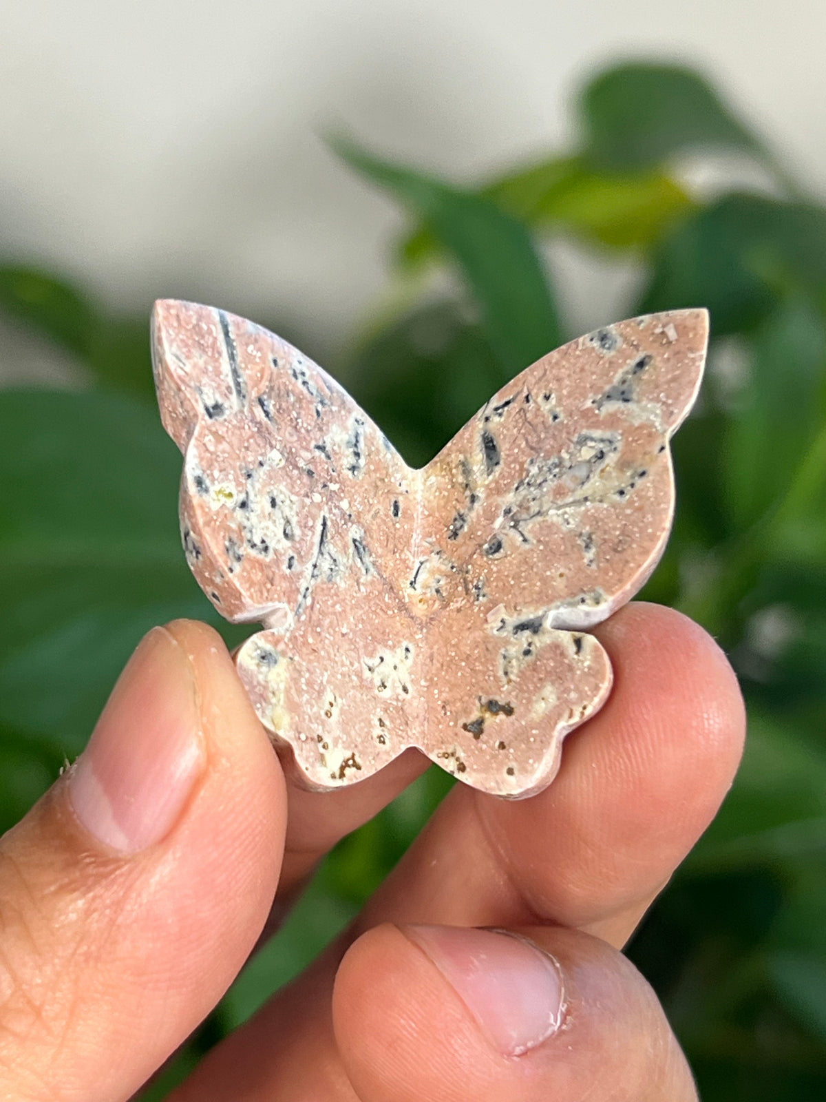 Peachy Pink Dendritic Jasper Mini 3D Butterflies