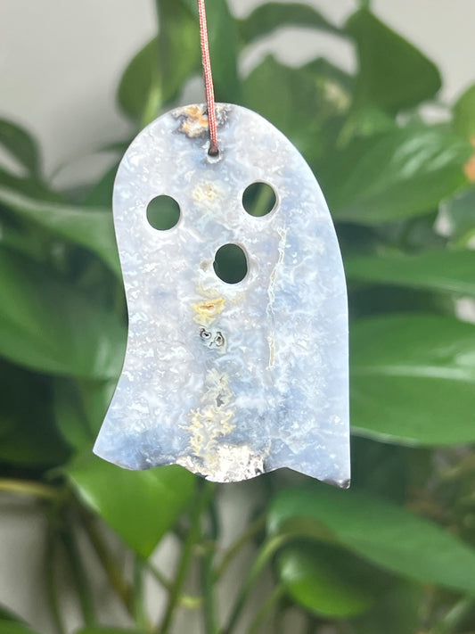 Blue Plume Agate Ornament Ghost: Bi