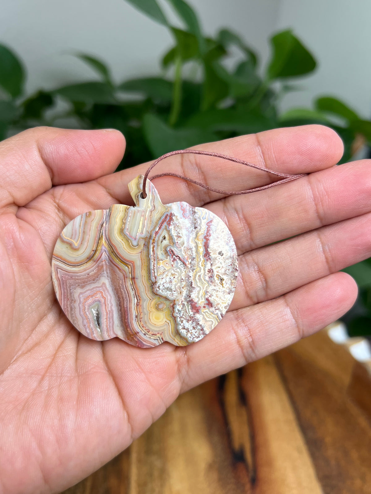 Crazy Lace Agate Ornament Pumpkin: PO