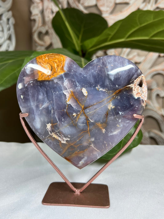 Purple Chalcedony Heart