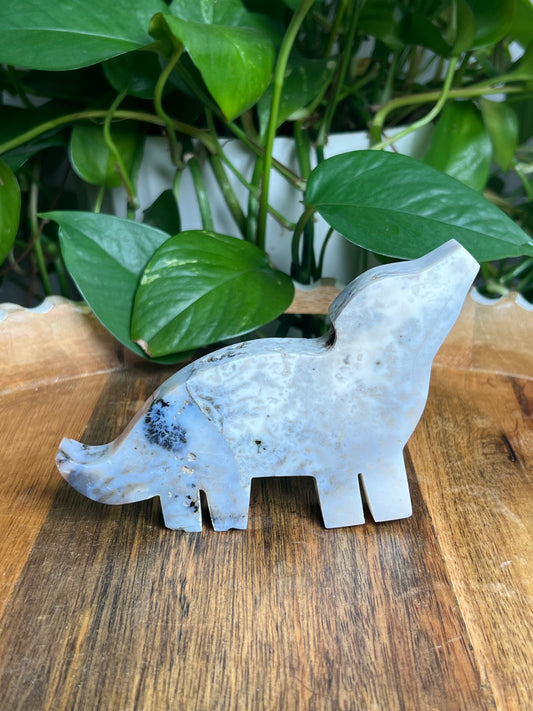 Dendritic Tiger Agate Wolf: K