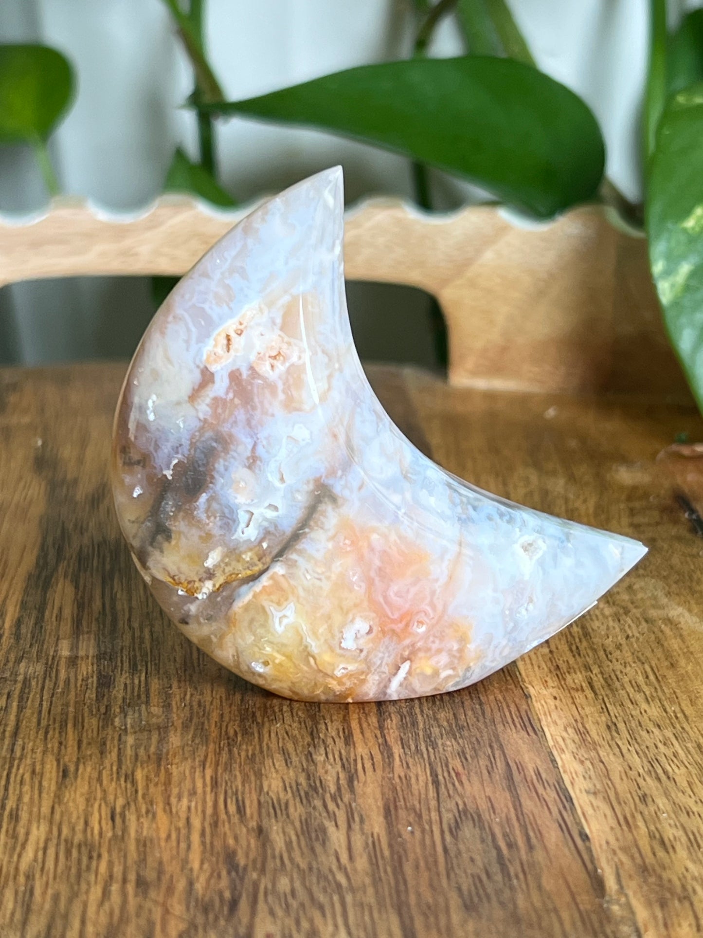 Rainbow Plume Agate Moon A