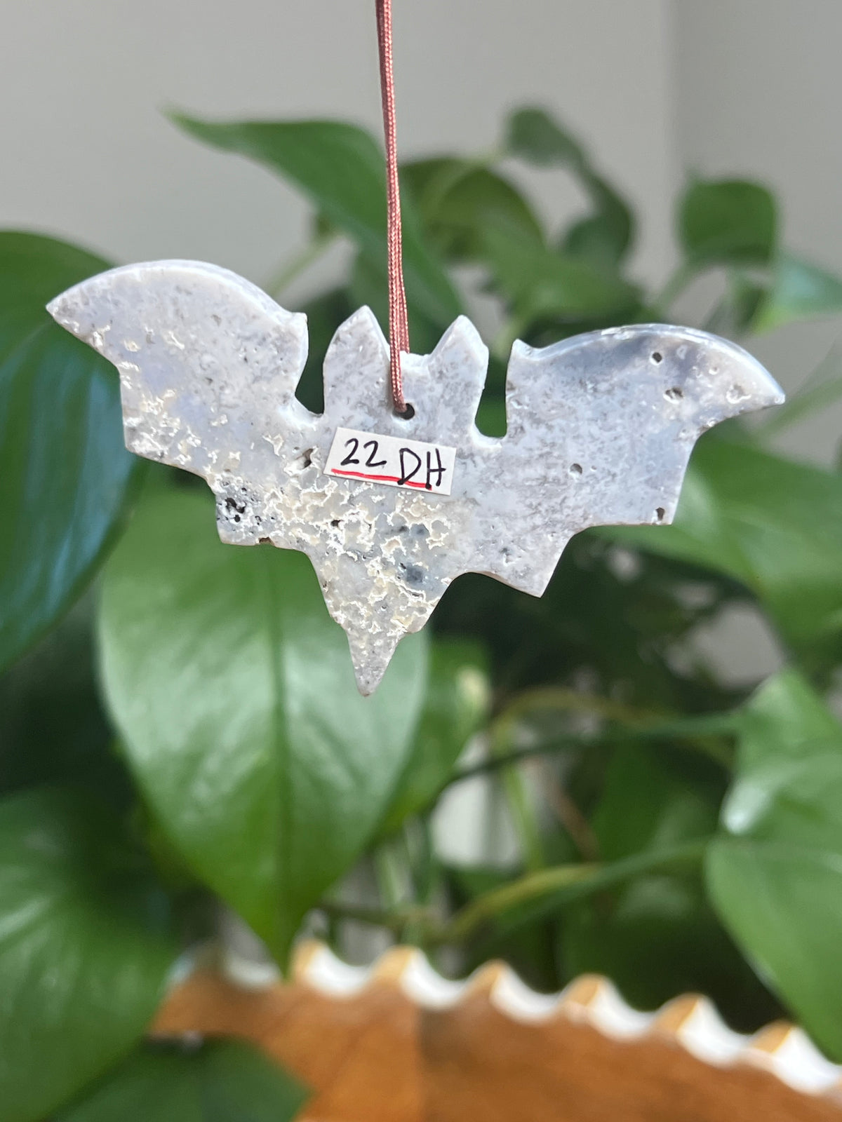 Blue Plume Agate Bat Ornaments