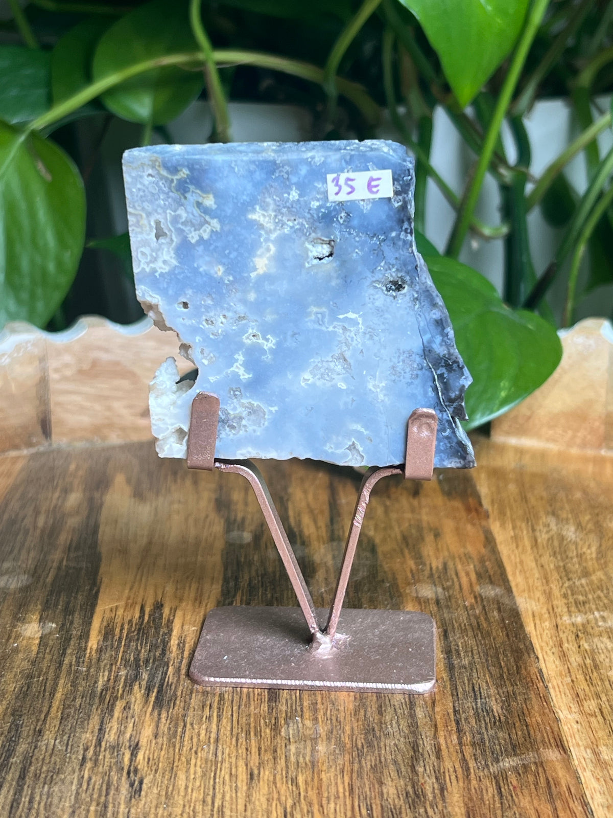 Blue Plume Agate Slab: E