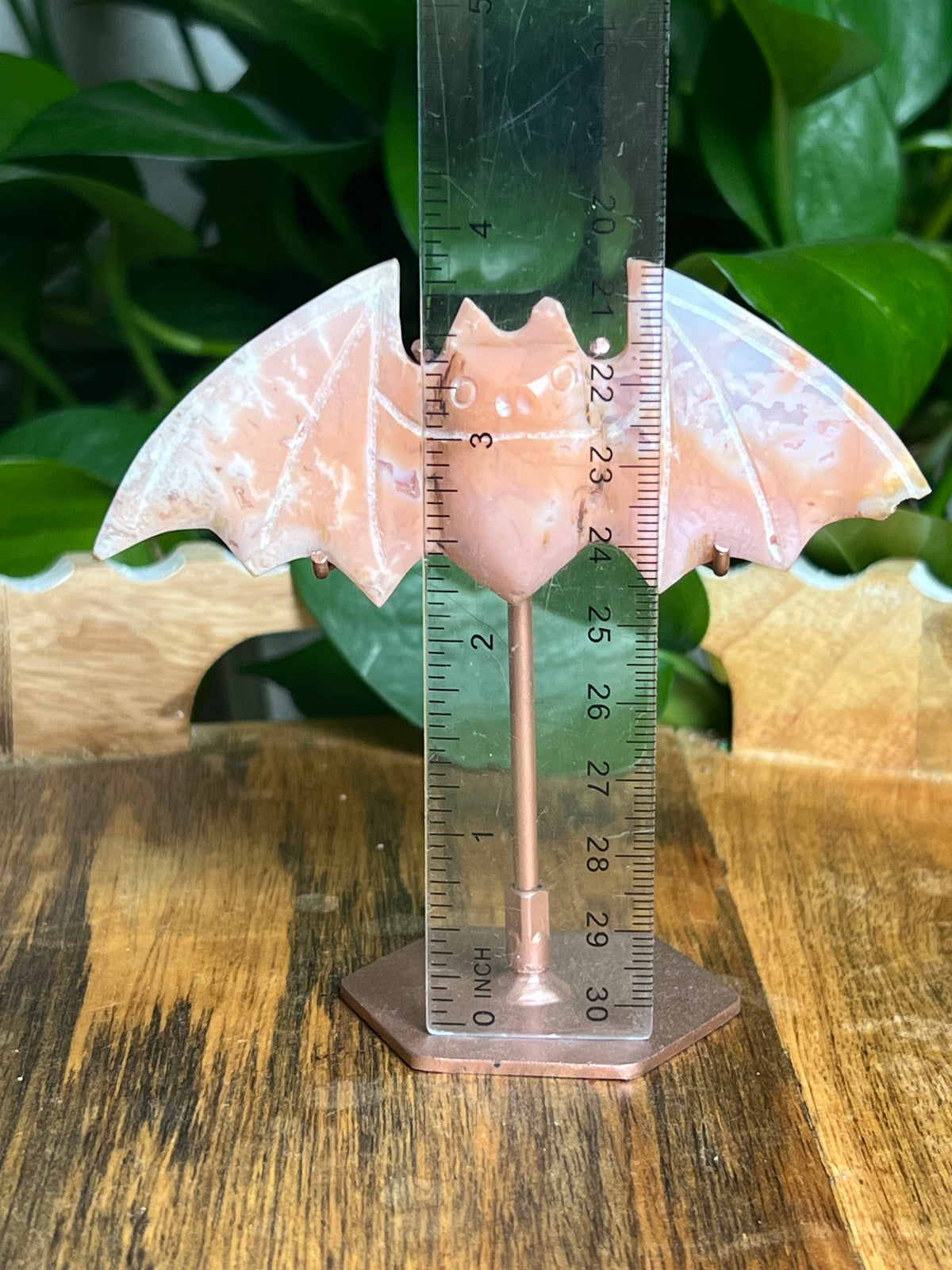 Pink carnelian Bat: MK