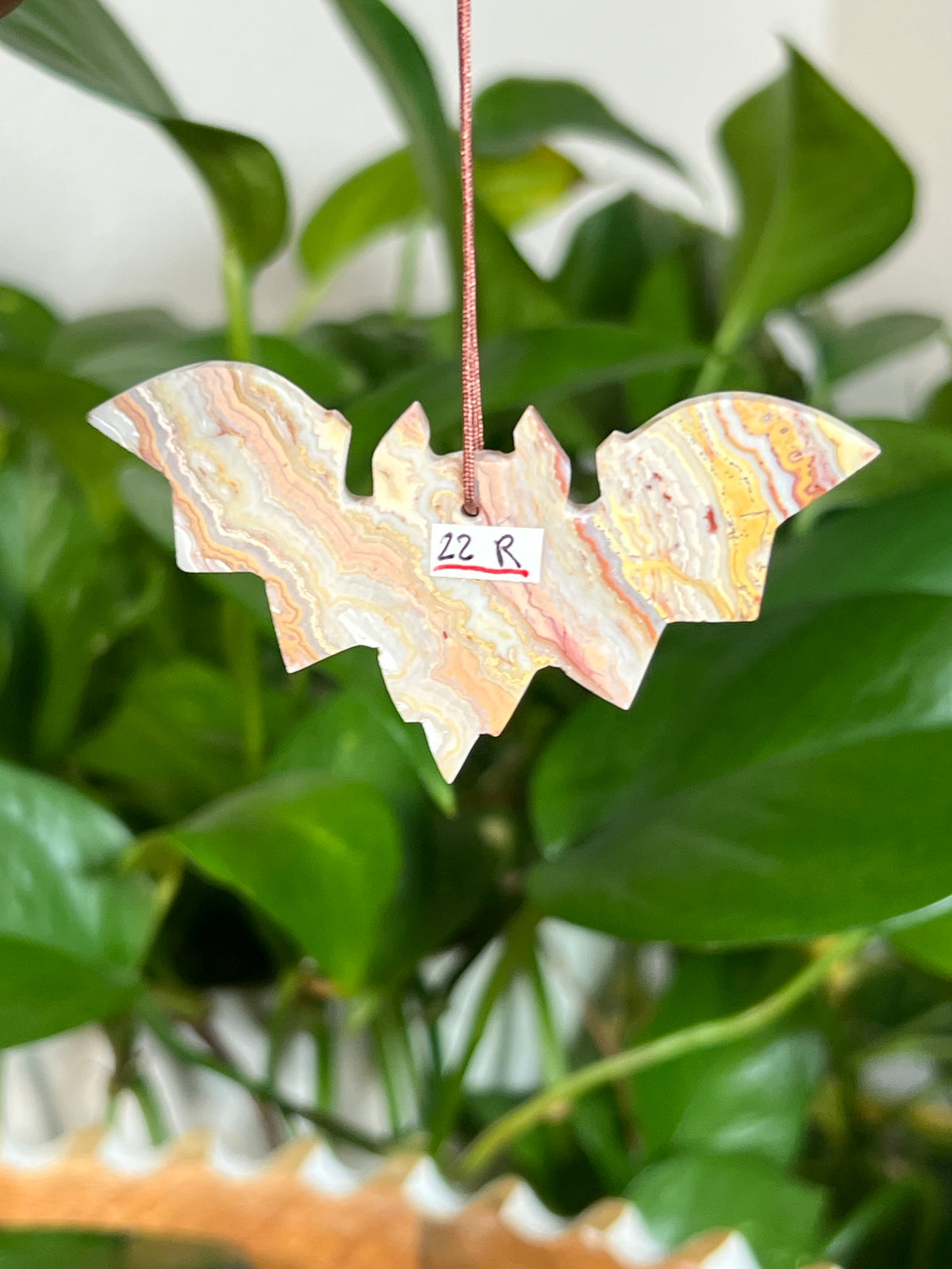 Crazy Lace Agate Bat Ornaments