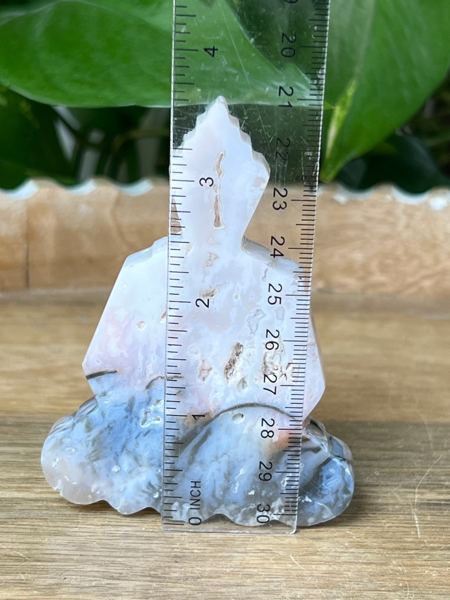 Rainbow Plume Agate Buddha