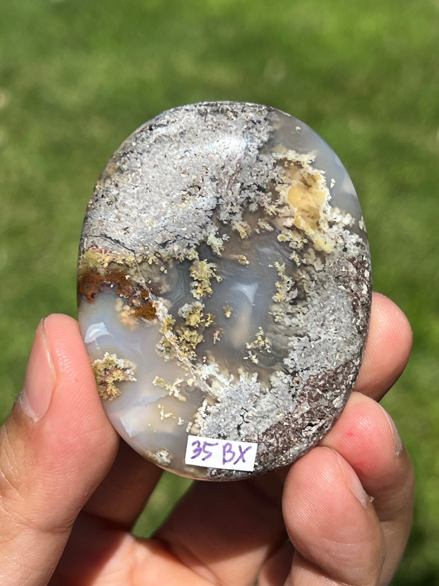 Scenic Moss Agate Palmstone BX
