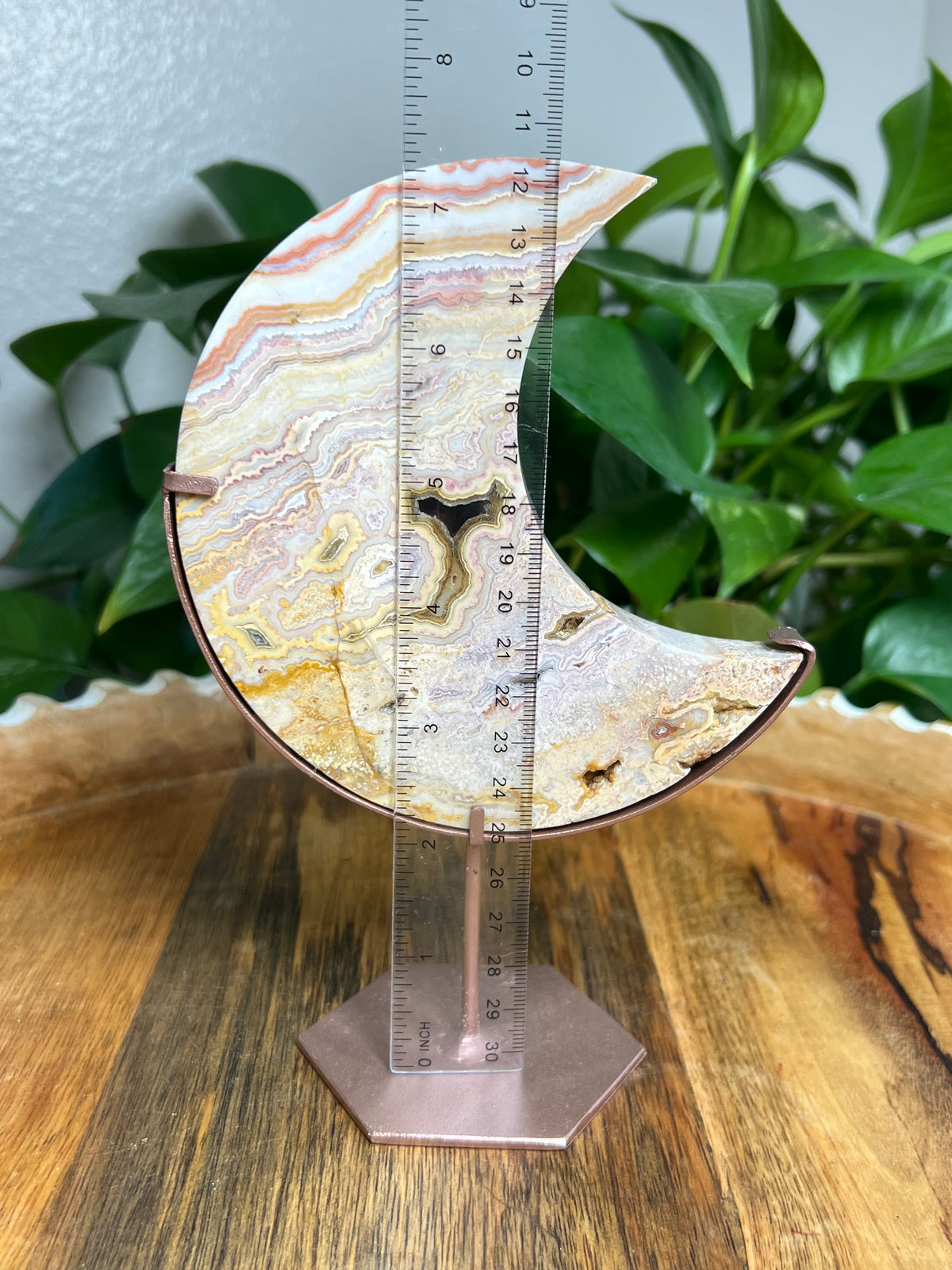 Crazy Lace Agate Large Moon: YP