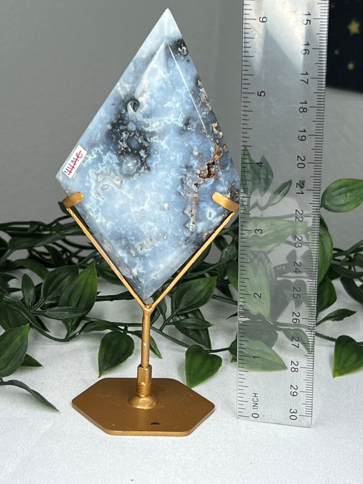 Blue Plume Agate Diamond