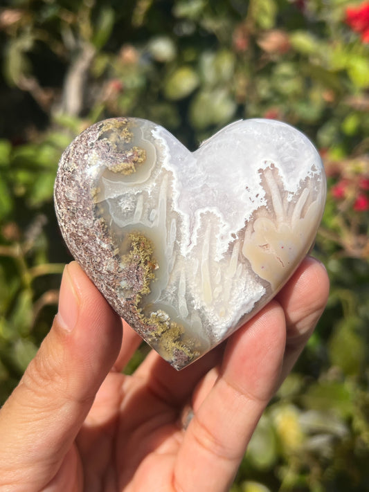 Scenic Moss Agate Heart BA