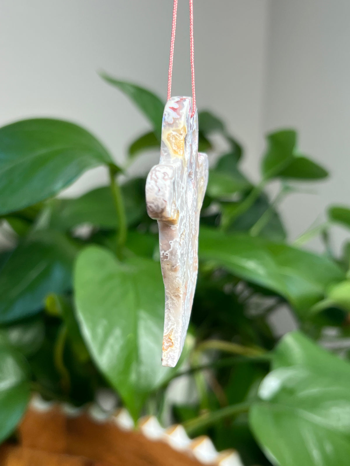 Sumatra Plume Agate Ornament Ghost: E