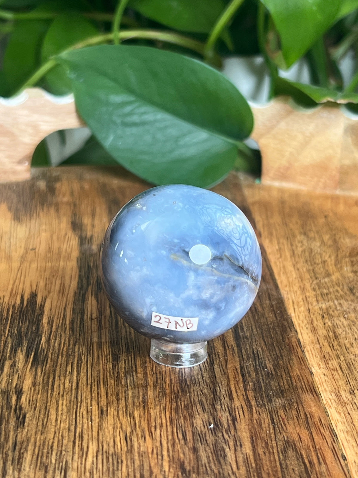 Blue Plume Agate Sphere: NB
