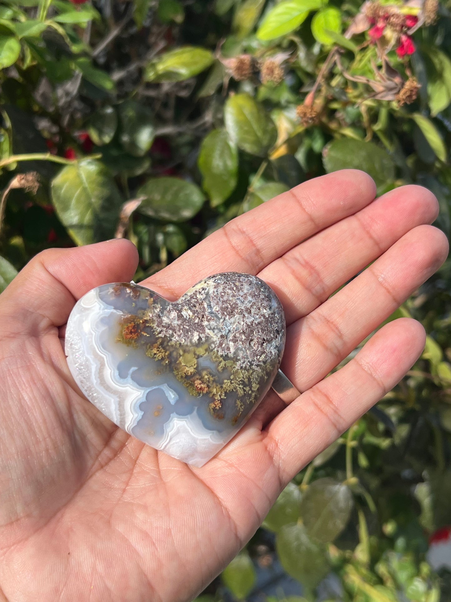 Scenic Moss Agate Heart AG