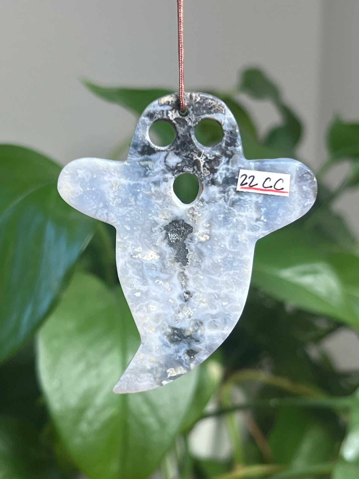 Blue Plume Agate Ghost Ornaments
