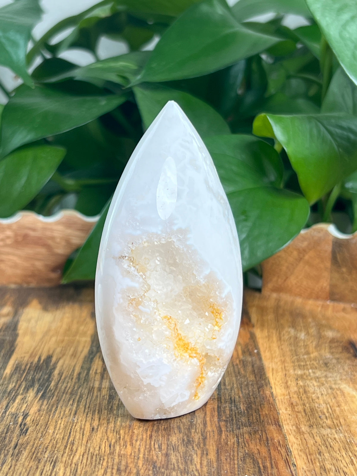White Plume Agate Flame: G
