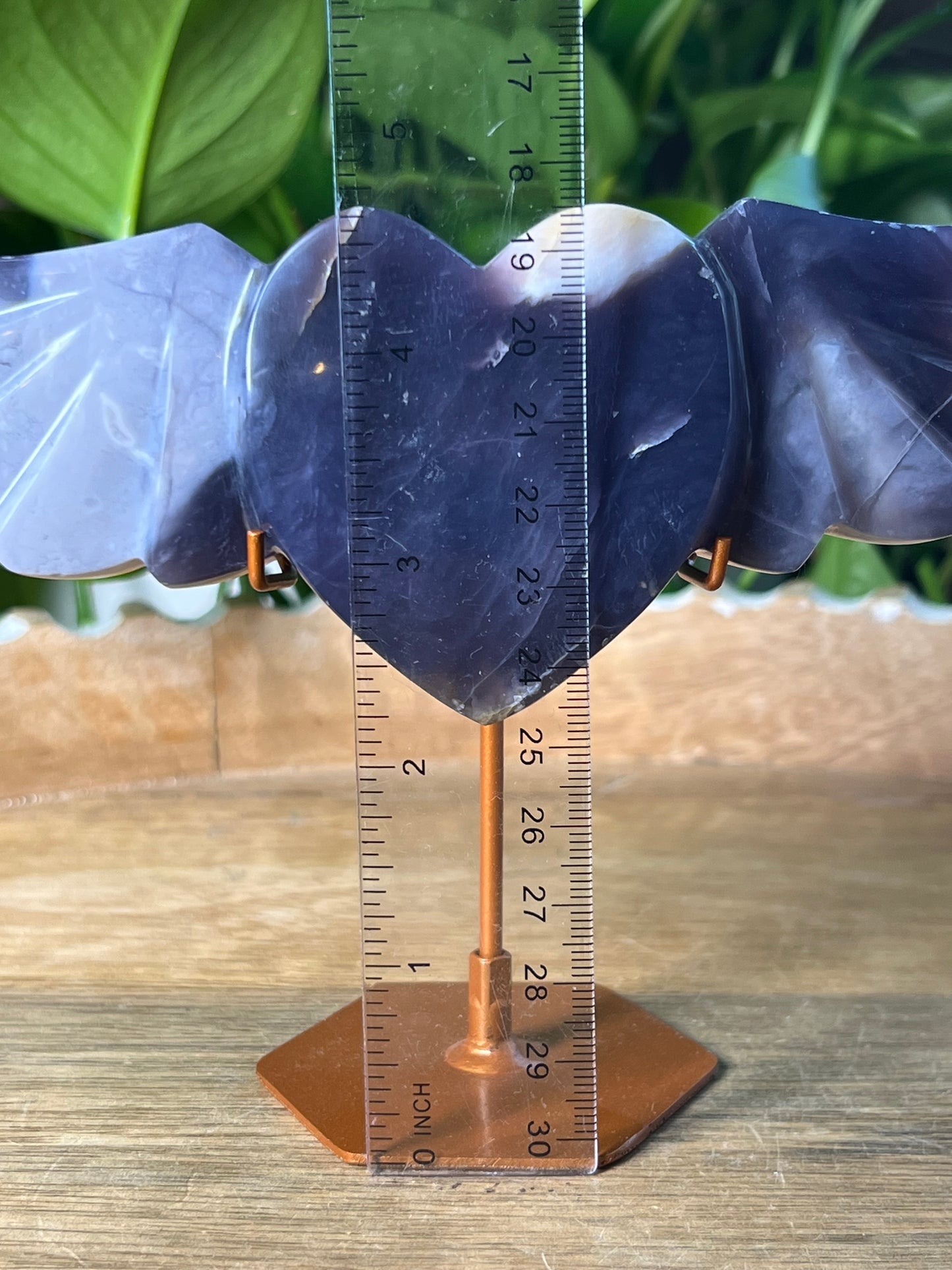Purple Chalcedony Wing Heart