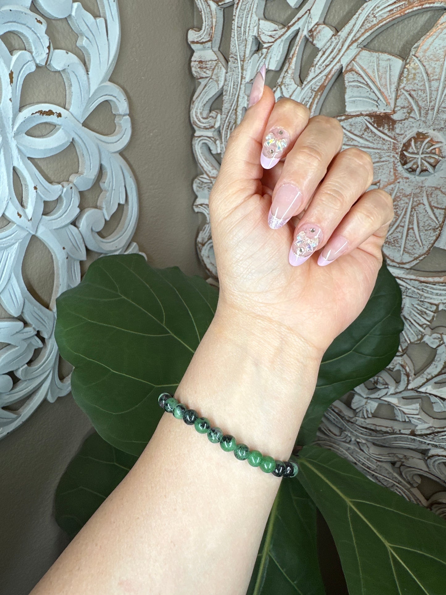 Ruby Zoisite Beaded Bracelet (6mm)