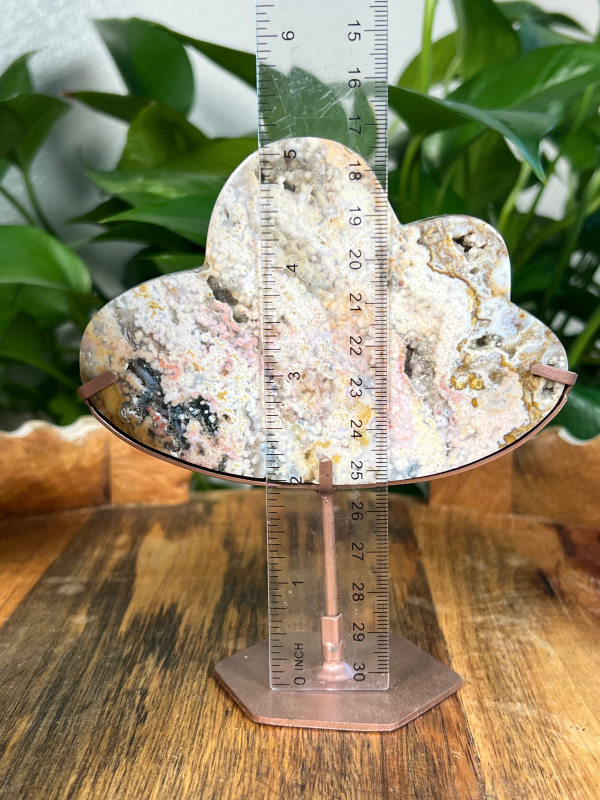 Sea Jasper On Metal stand Clouds