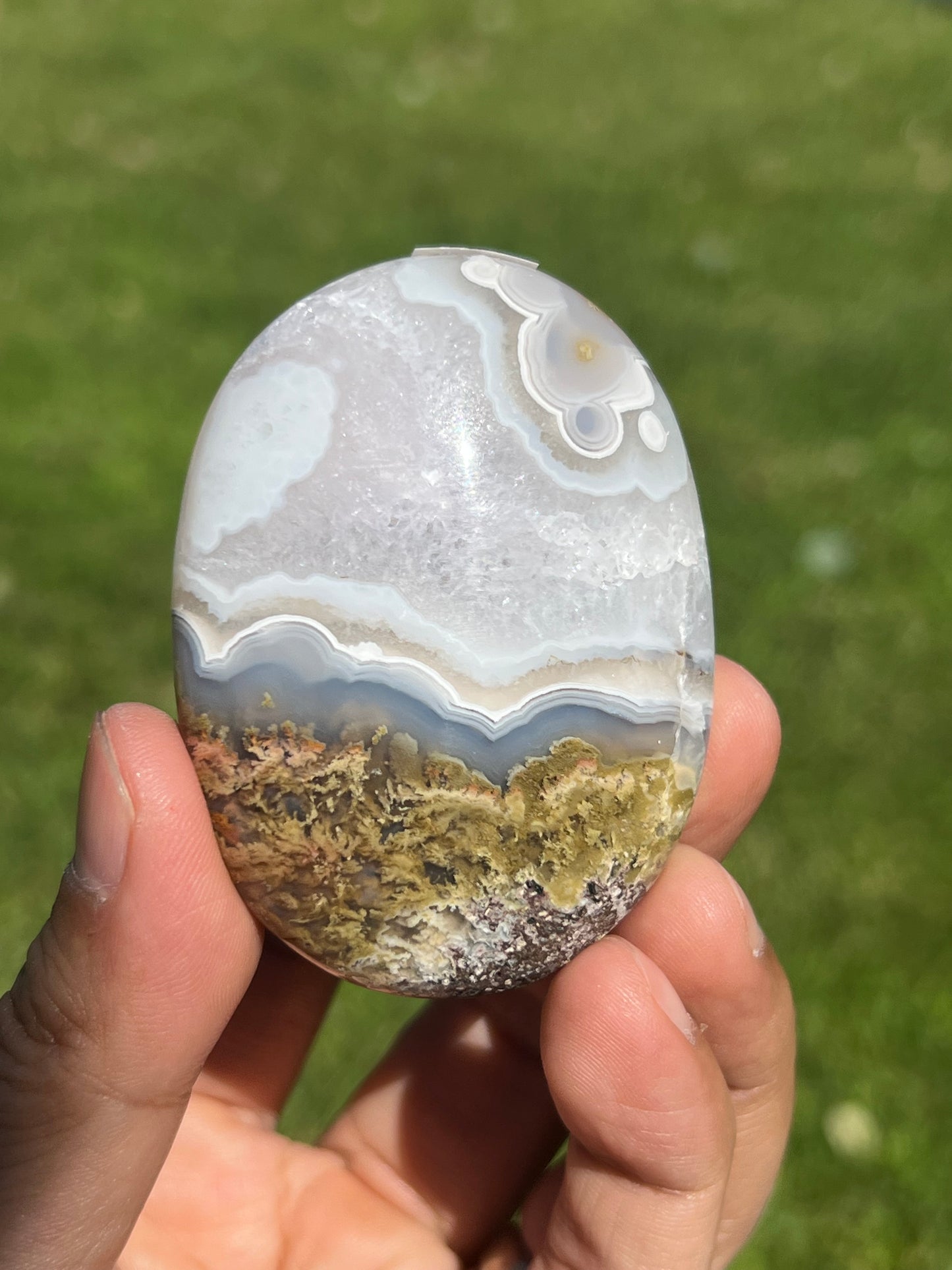 Scenic Moss Agate Palmstone BQ