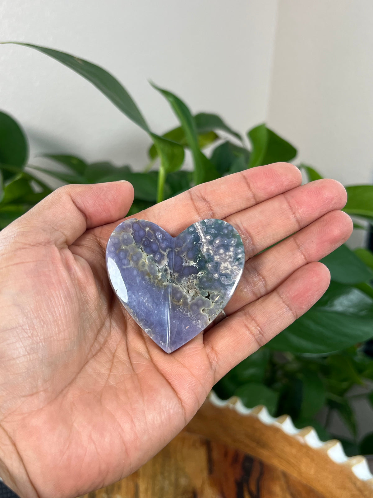 Grape Agate 3D Heart Butterflies