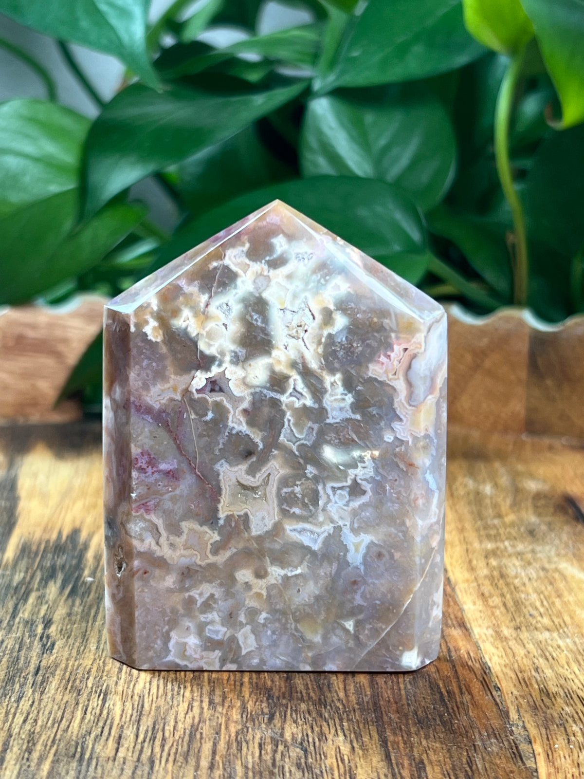 Sumatra Plume Agate Flat Tower: A