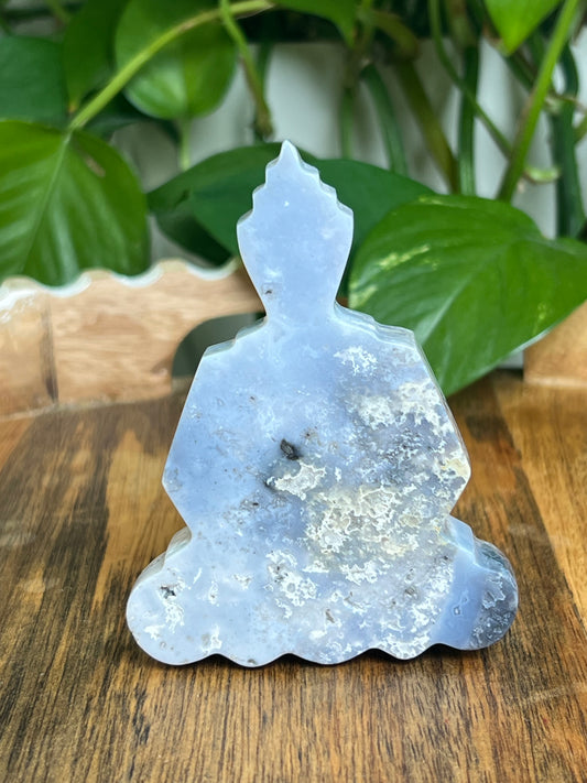 Blue Plume Agate Buddha: BD