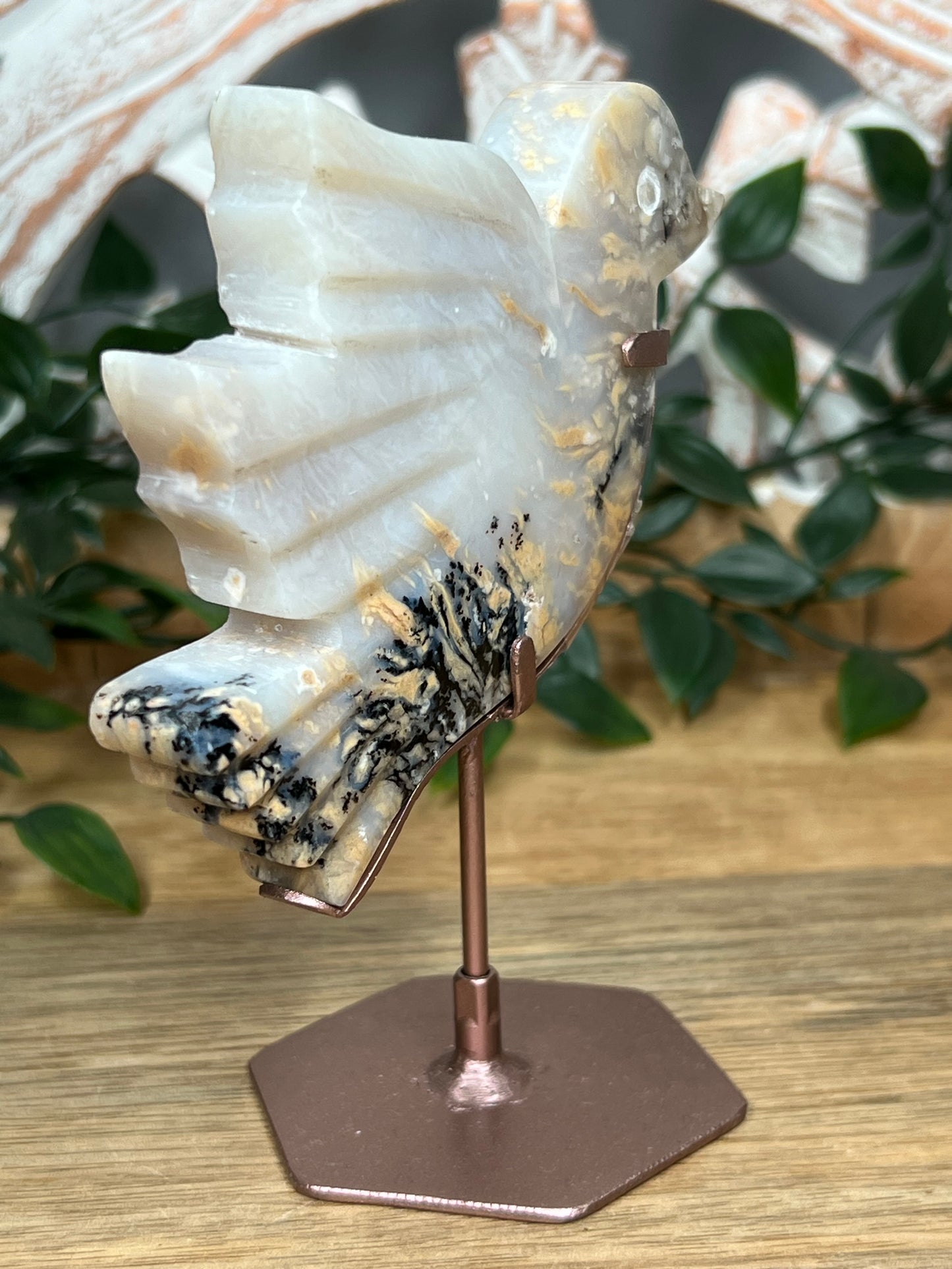 Dendritic Tiger Agate Bird