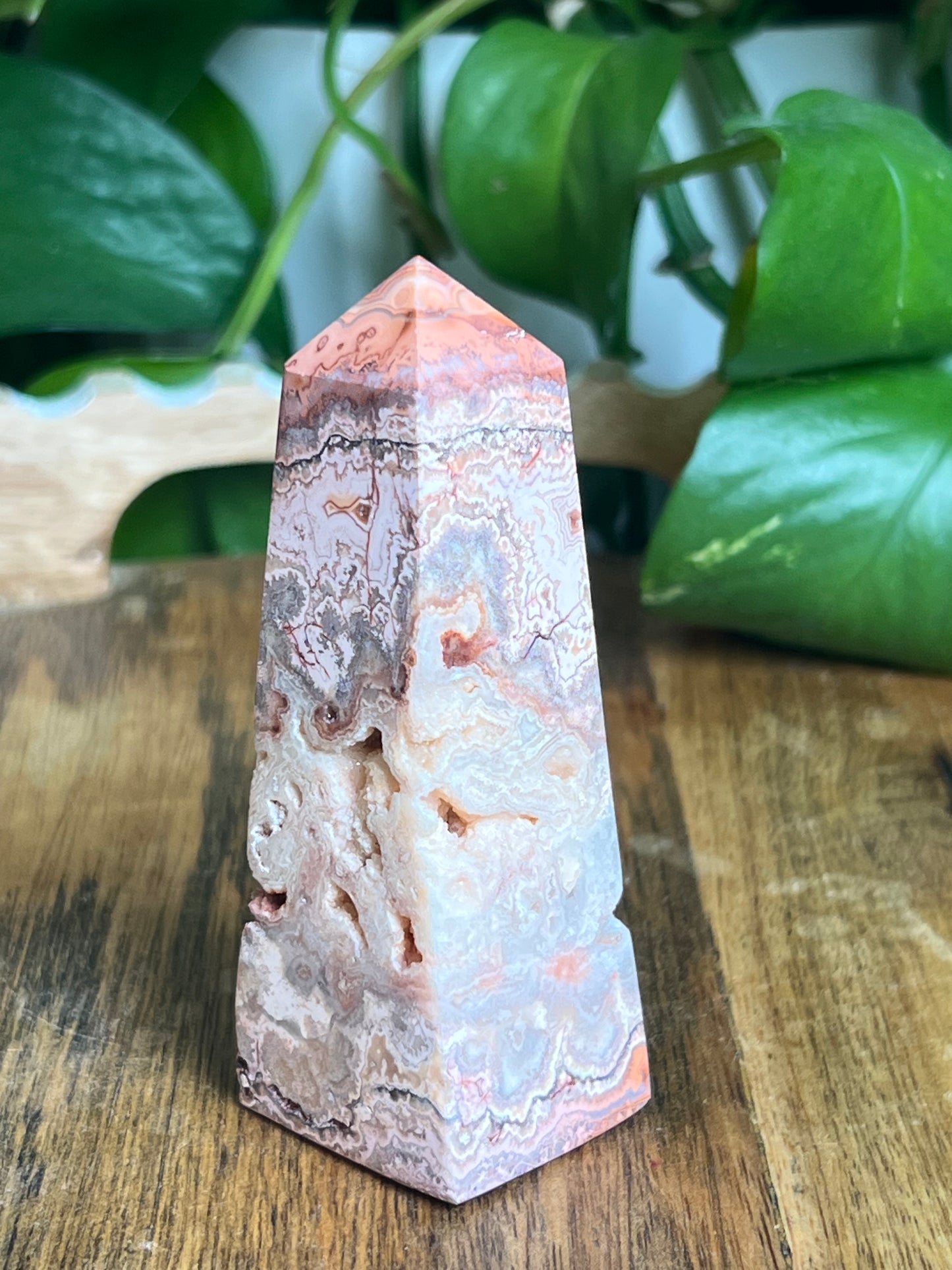 Pink Crazy Lace Agate Tower