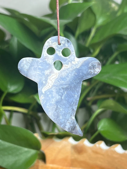 Blue Plume Agate Ornament Ghost: CD
