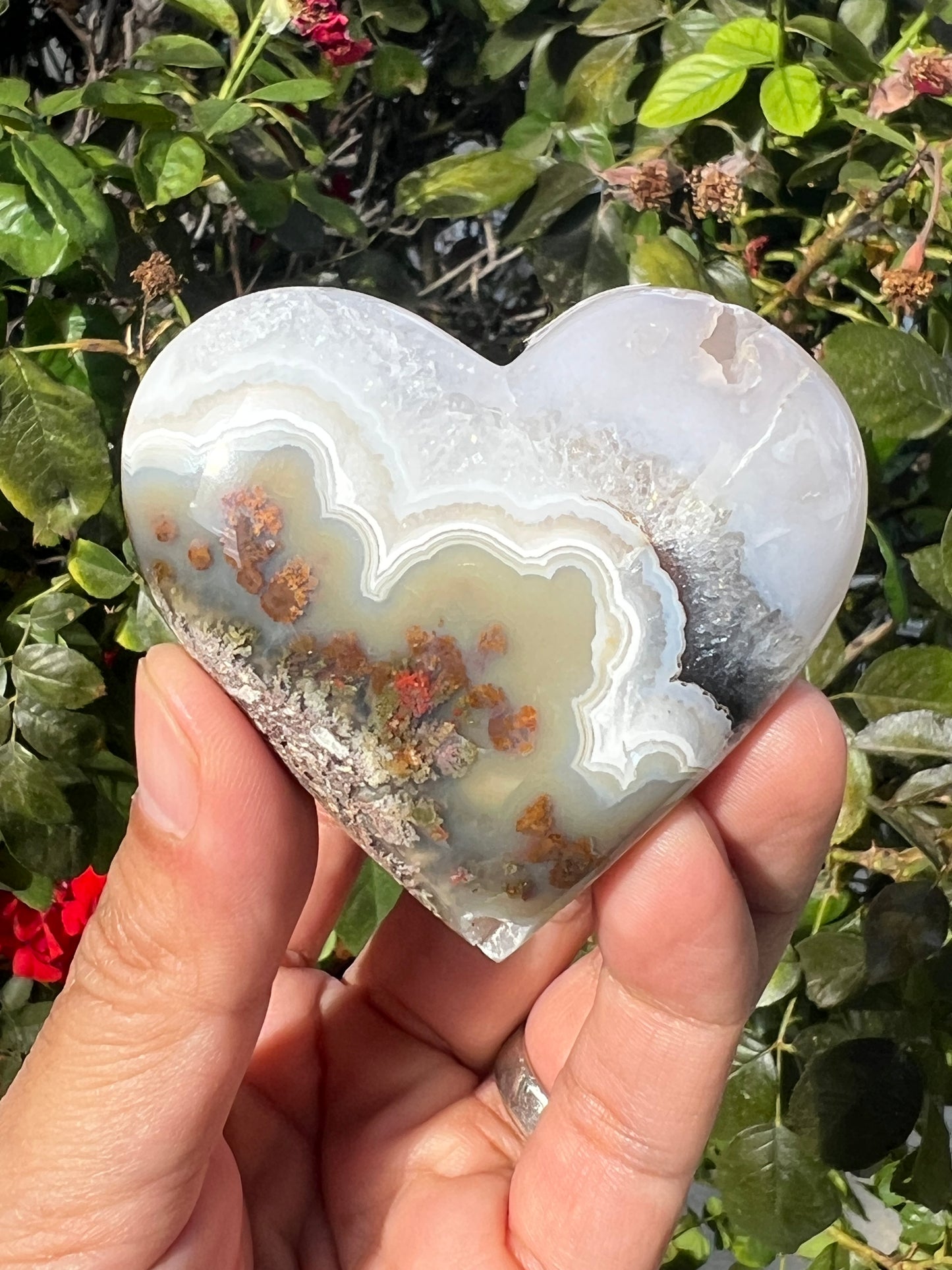 Scenic Moss Agate Heart K
