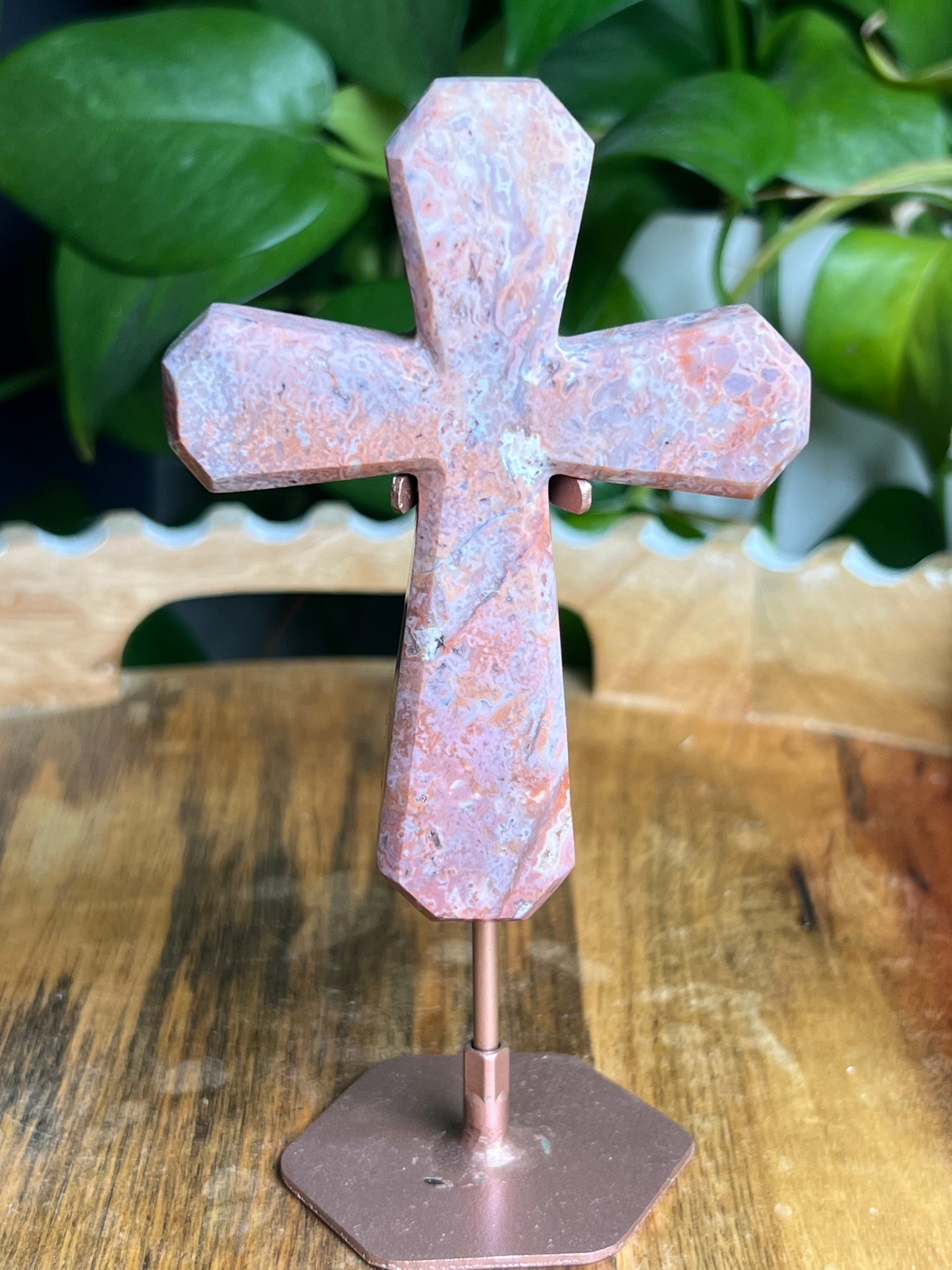 Pink Carnelian Cross