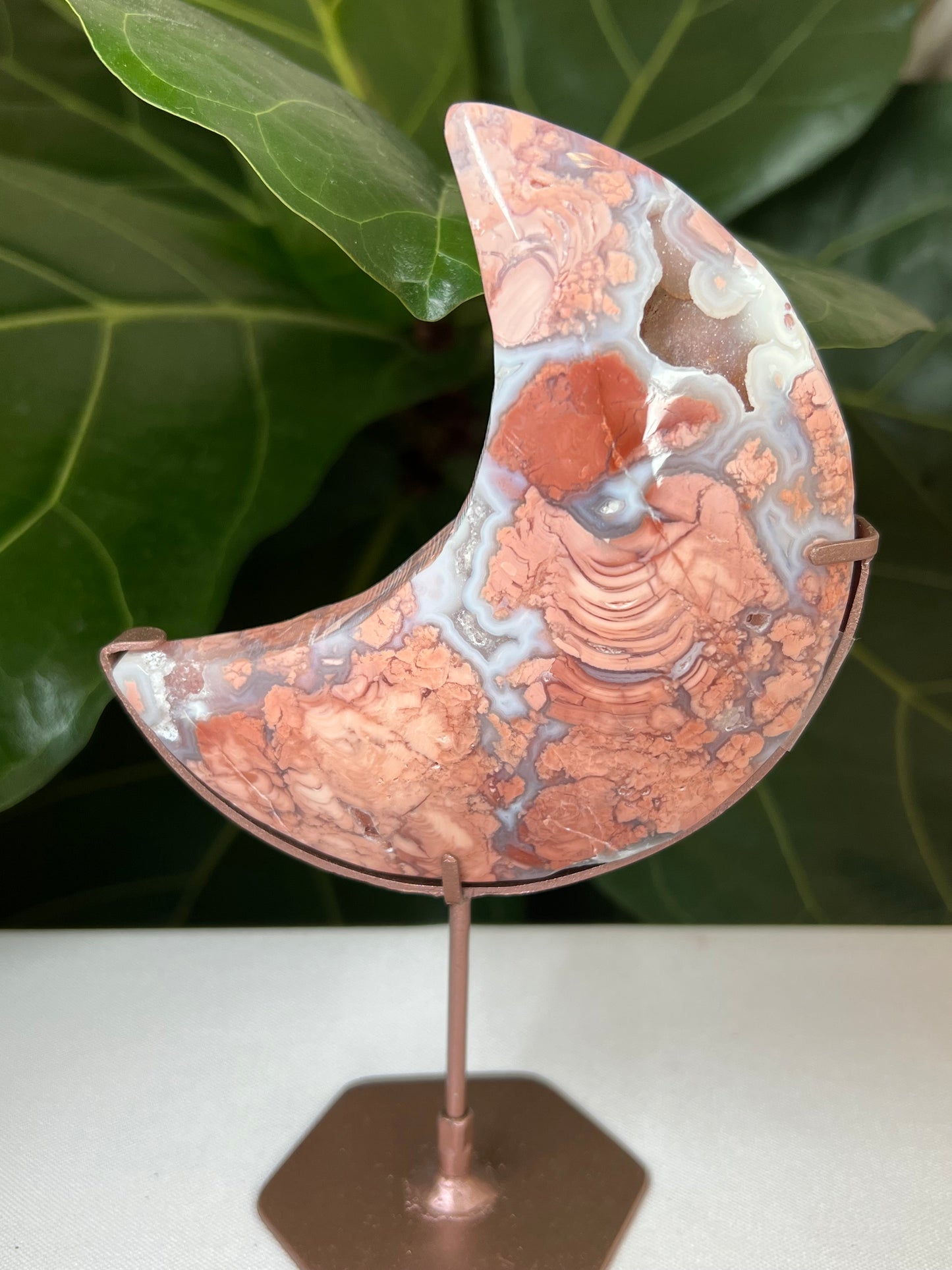 Cotton Candy Agate Moon