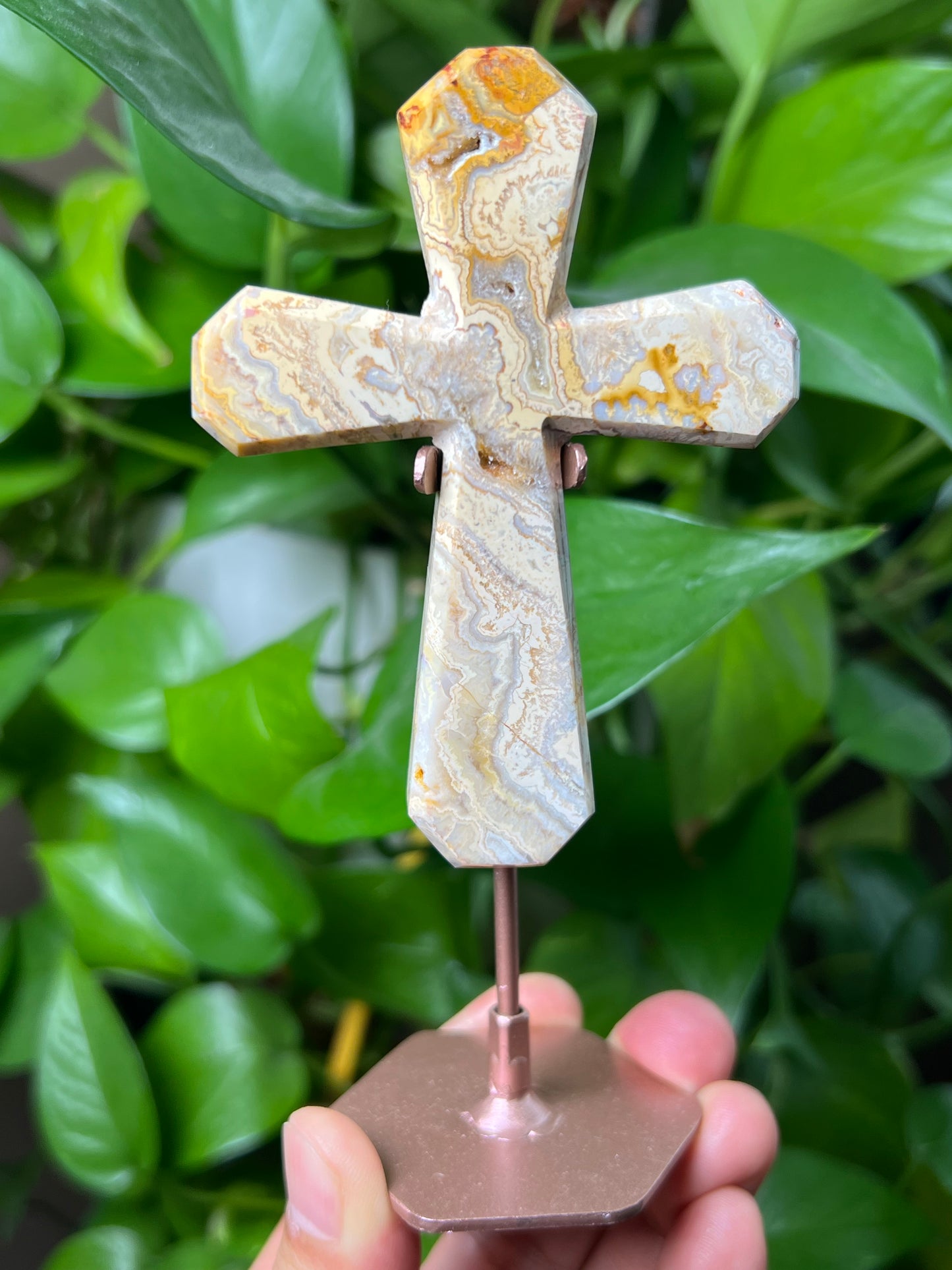 Crazy Lace Agate Cross
