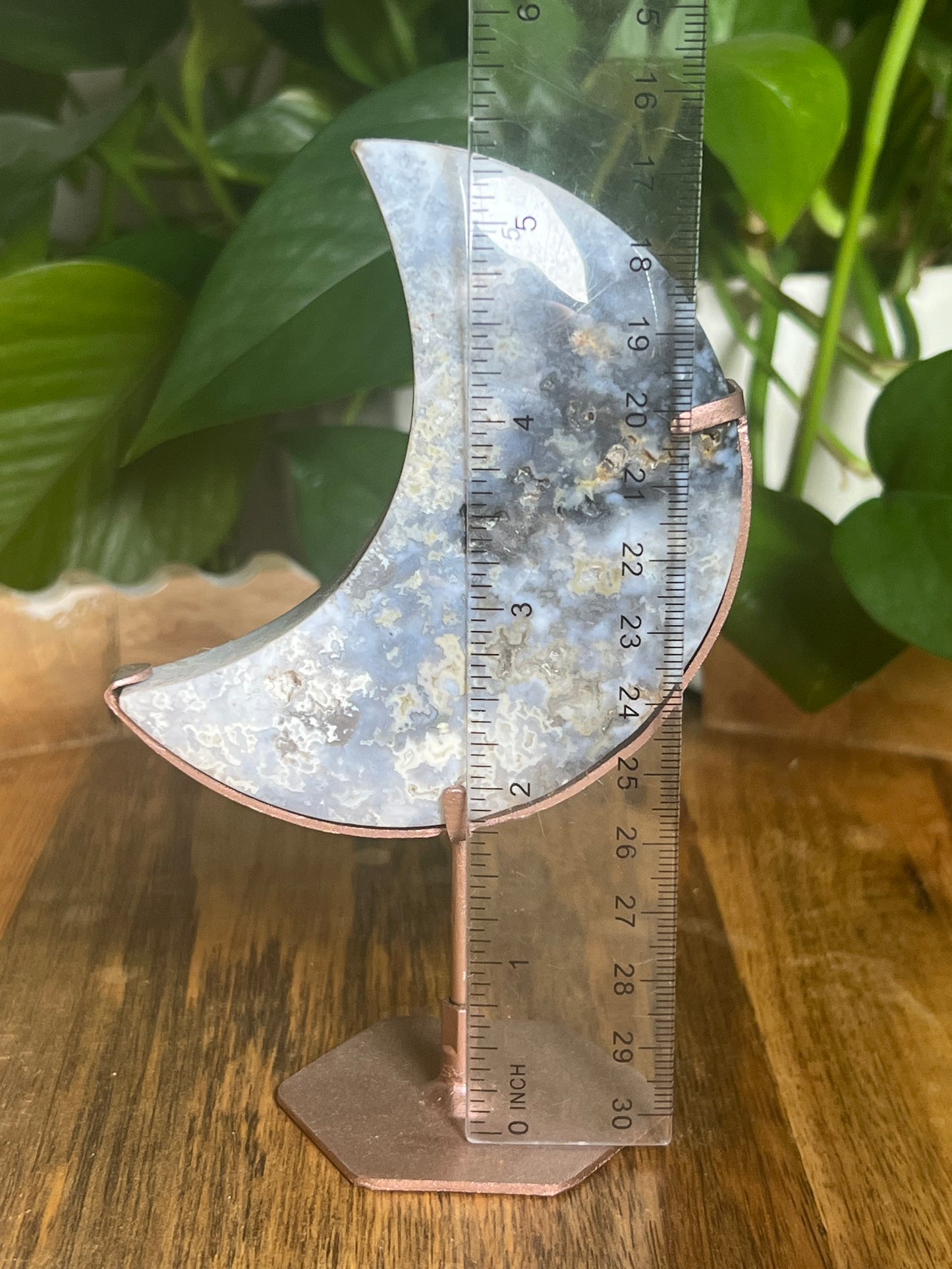 Blue Plume Agate Moon KQ
