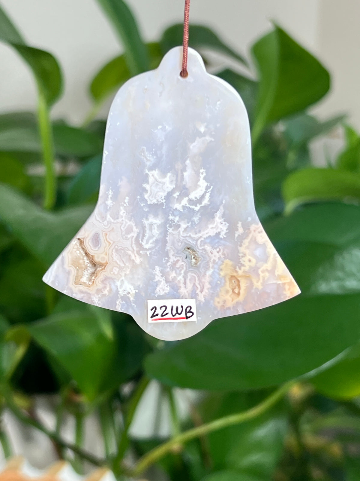 Winter Plume Agate Bell Ornaments
