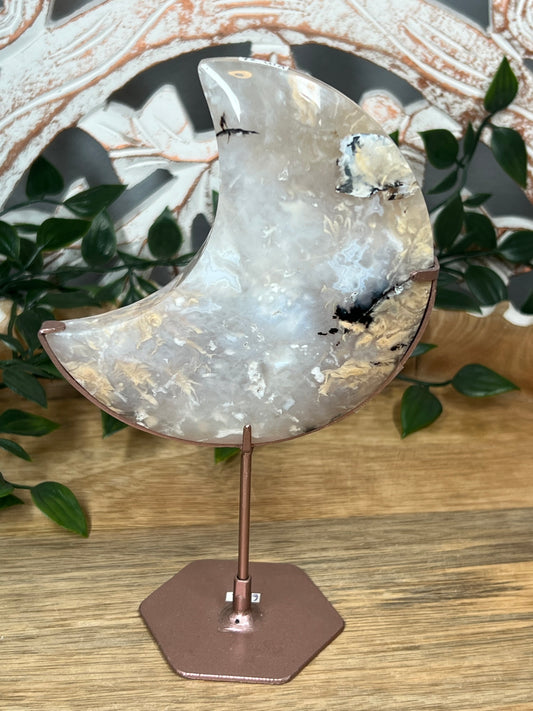 Dendritic Tiger Agate Moon
