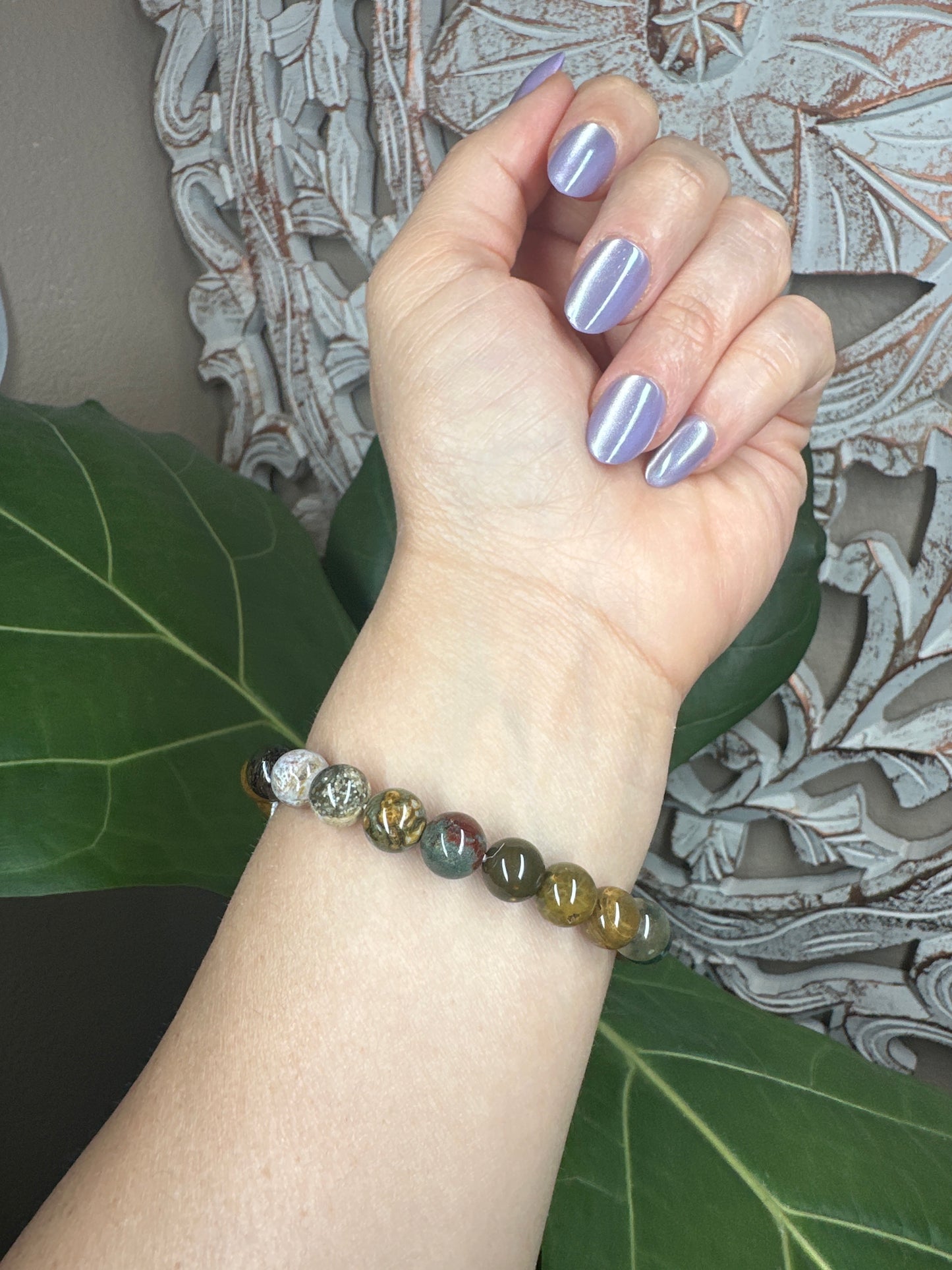 Sea Jasper Beaded Bracelet (8mm)