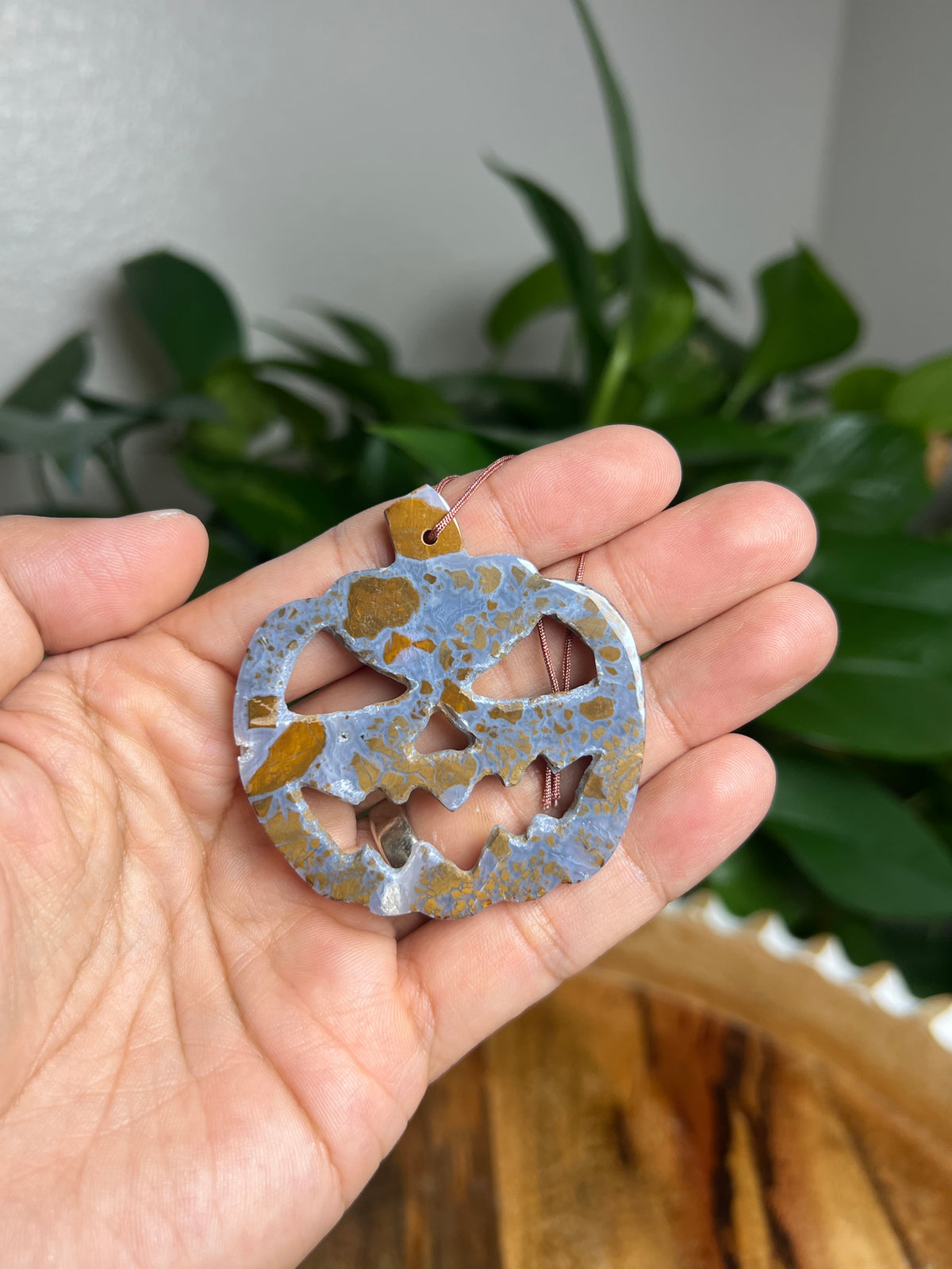 Brecciated Jasper Ornament Pumpkin: PE