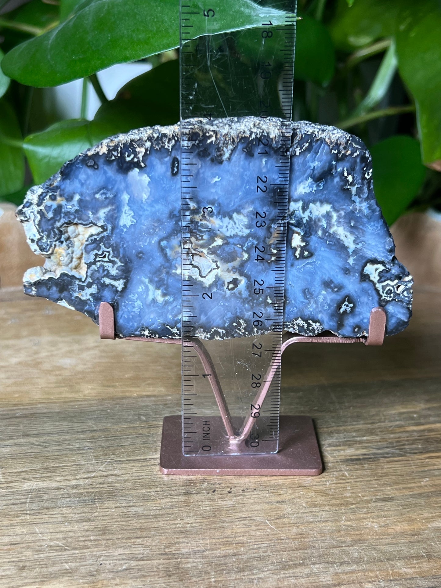Blue Plume Agate Slab