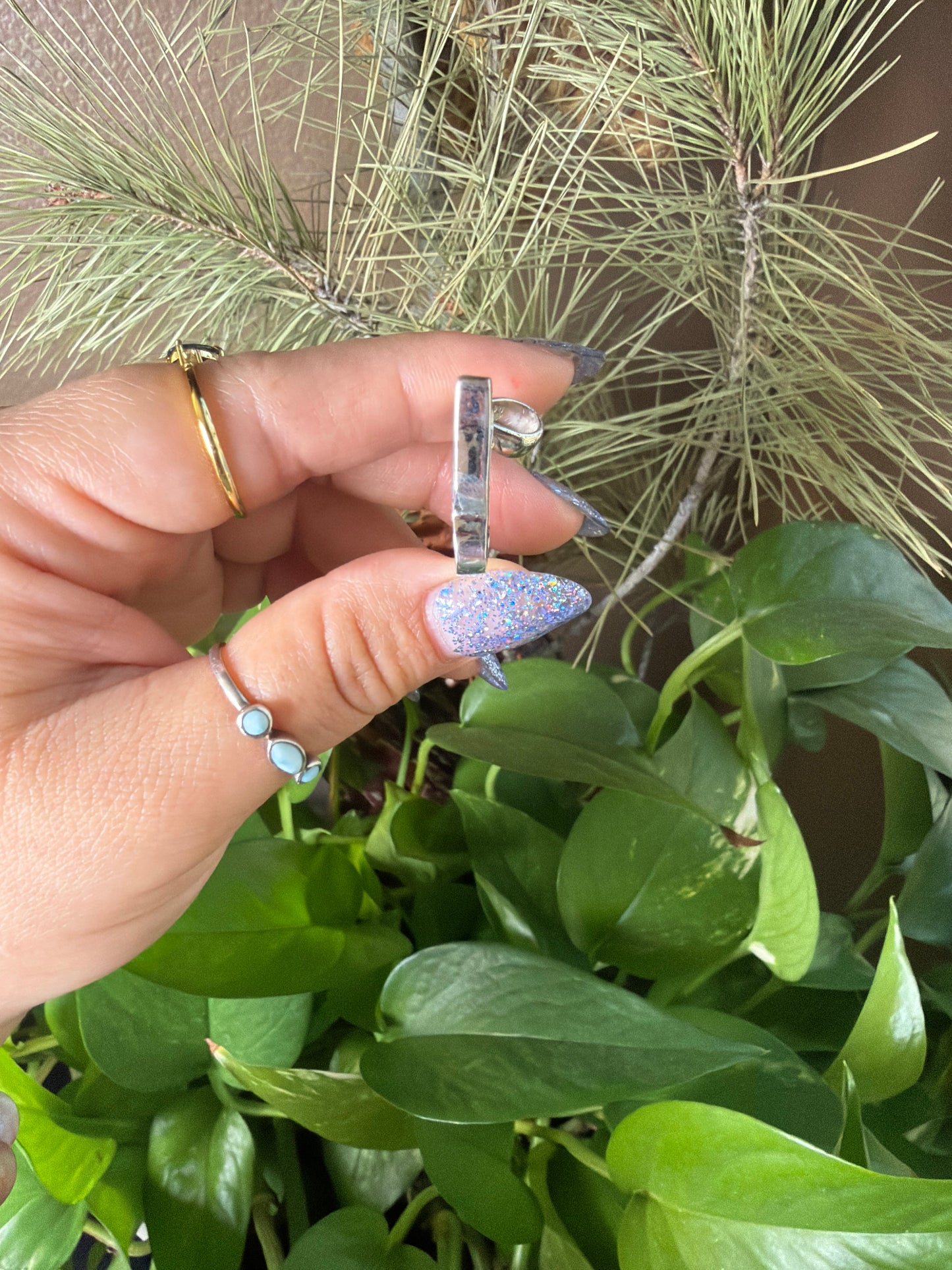 Blue Plume Agate Butterfly Necklace