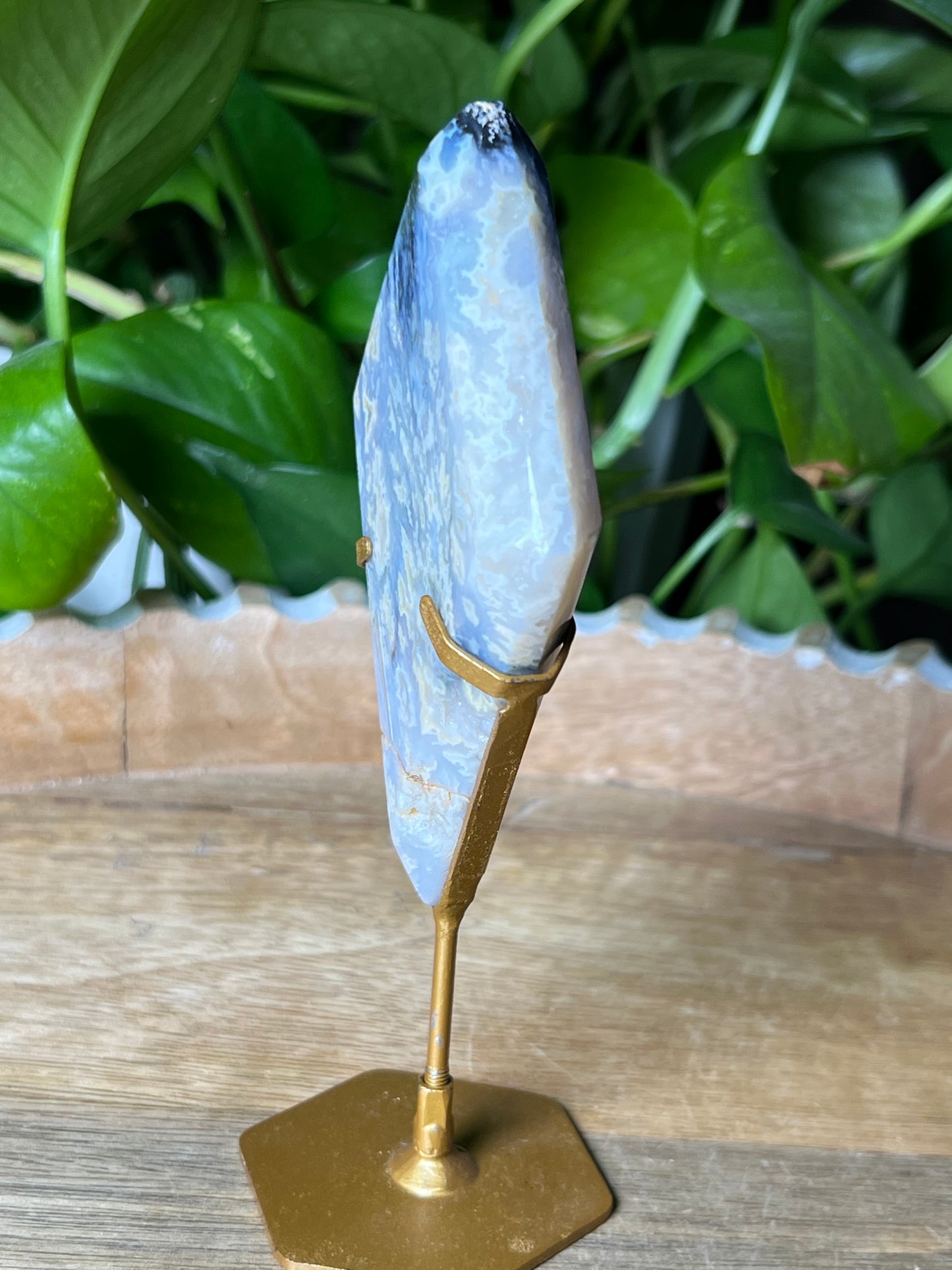Blue Plume Agate Diamond