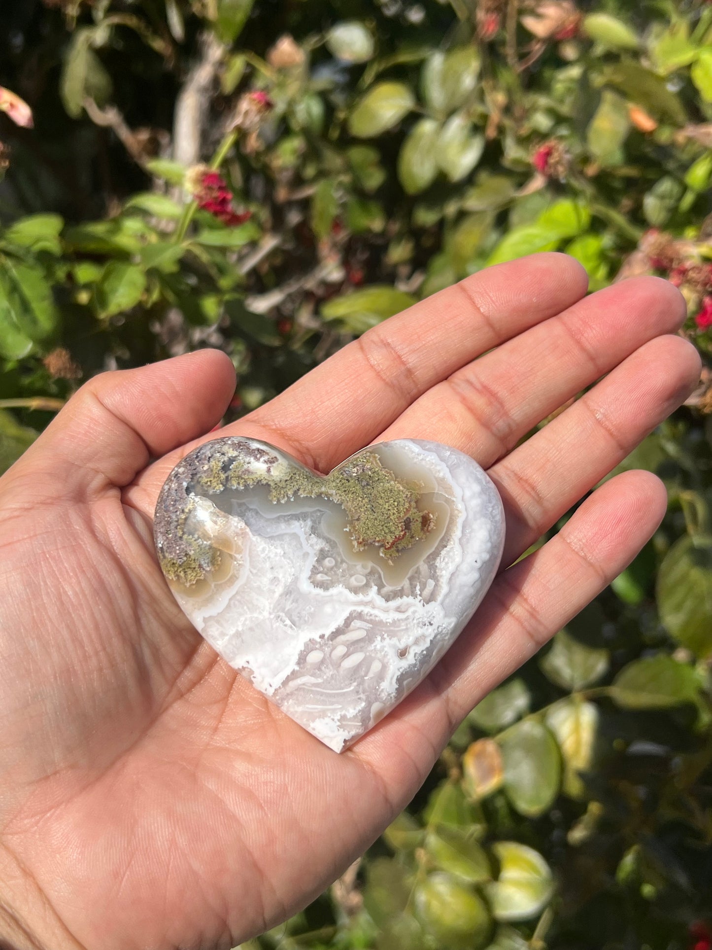Scenic Moss Agate Heart AE