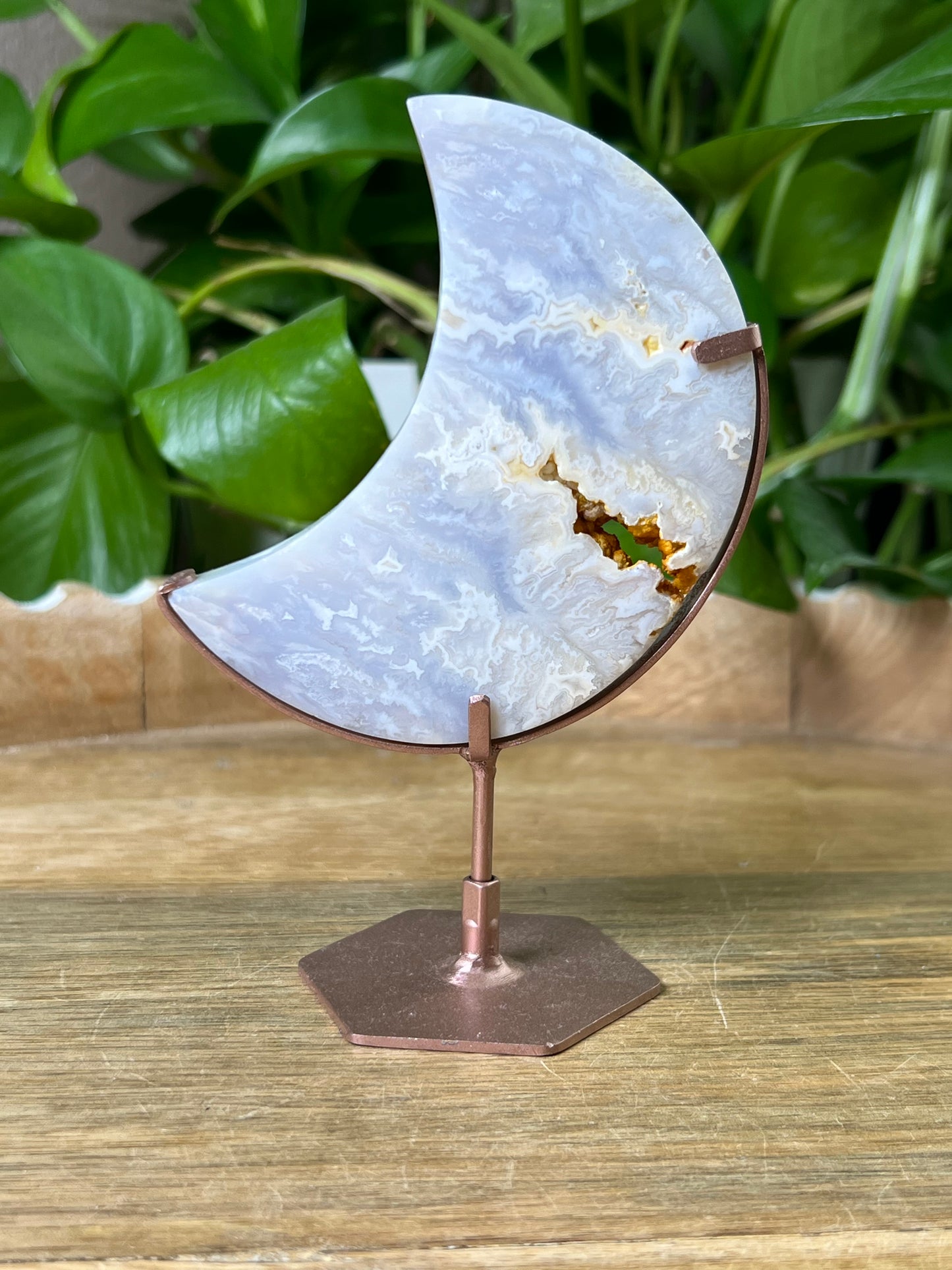 Winter Plume Agate Moon