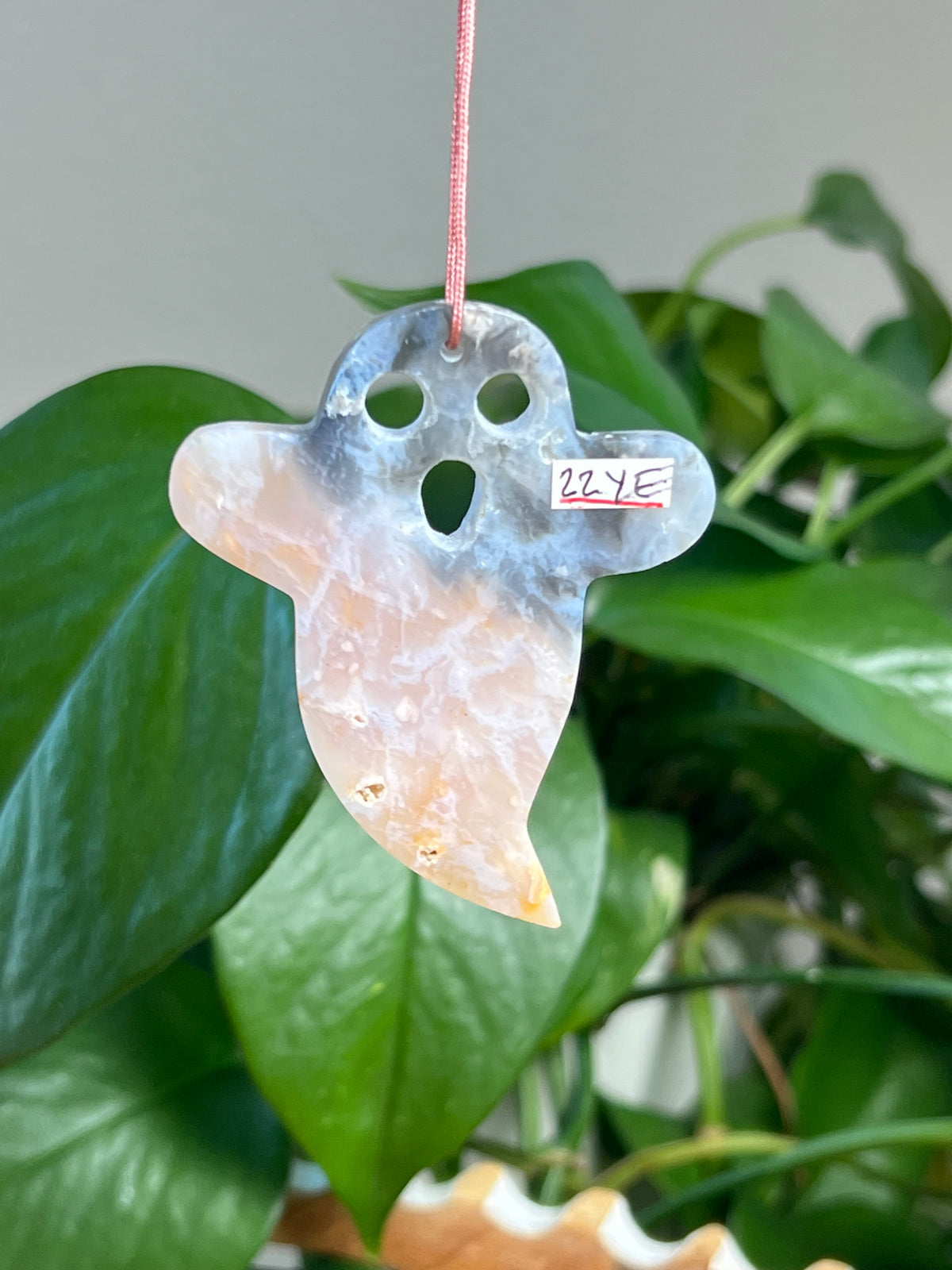 Rainbow Plume Agate Ghost Ornaments