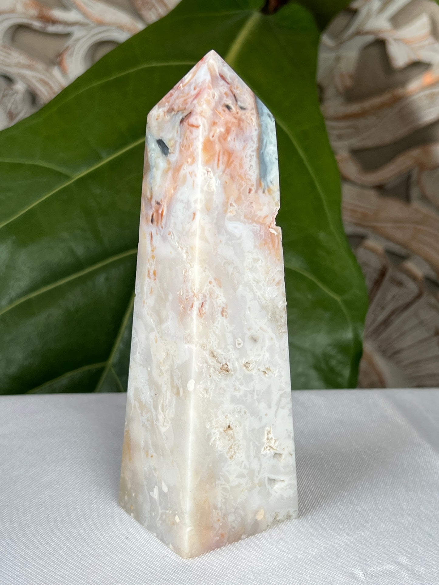 Rainbow Plume Agate Tower