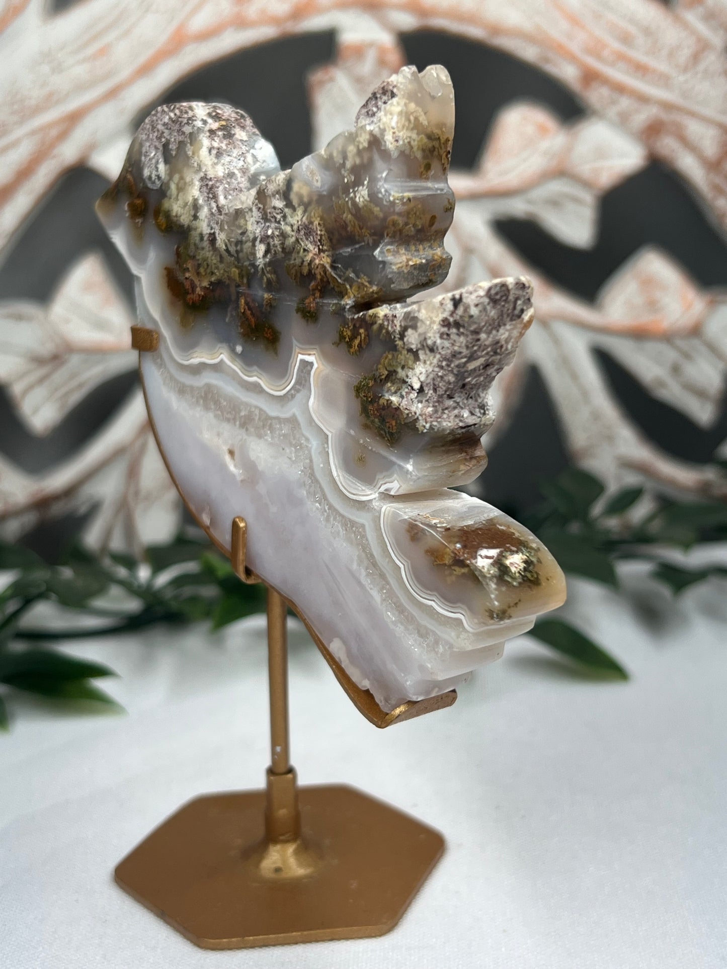 Scenic Moss Agate Bird