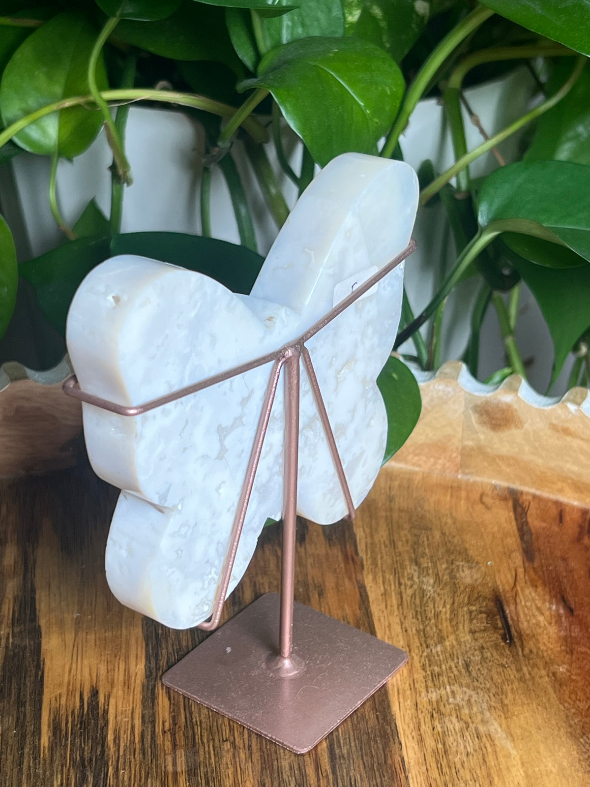 White Plume Agate Butterfly: PL