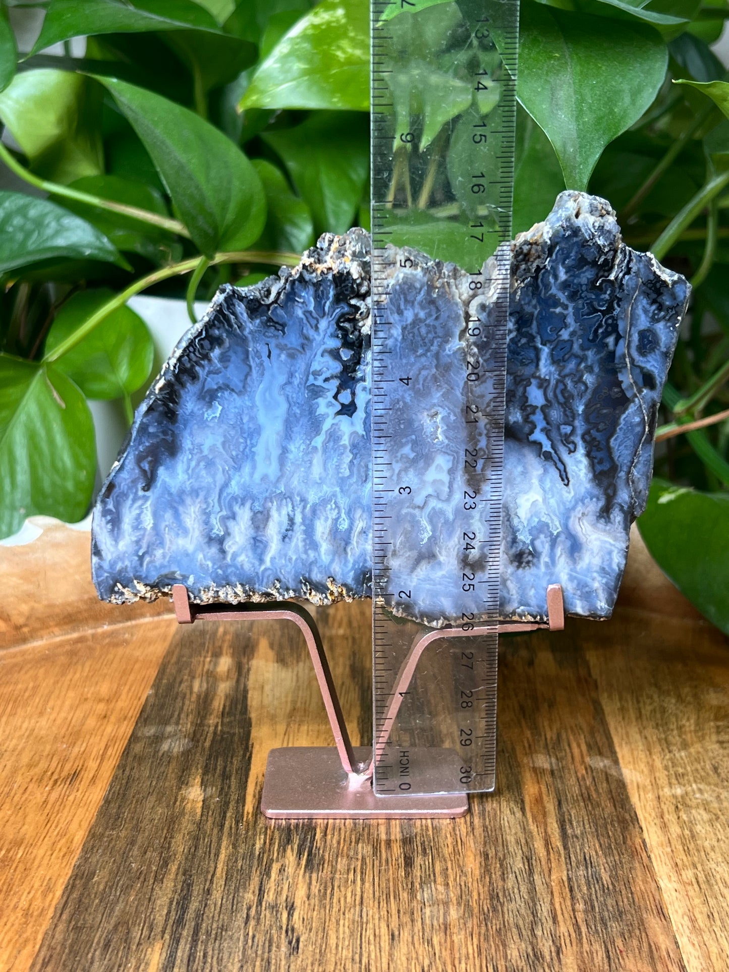 Blue Plume Agate Slab
